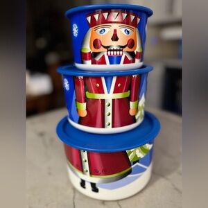 Tupperware Brand Nutcracker Themed Storage Bowl Set